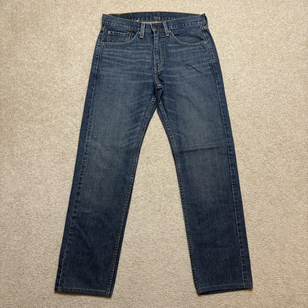 Levis 505 Jeans Mens 31x32 Blue Regular Fit Straight Leg Denim Pants WaterLess